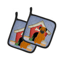 Dog House Collection Border Terrier Pot Holder Set of 2 Heat Resistant Quilted Hot Pads 7.5 x 7.5 Inch, Insulated Kitchen Trivets for Cooking & Baking