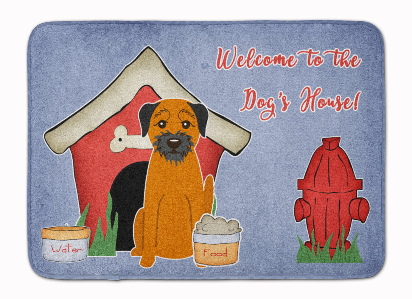 Dog House Collection Border Terrier Memory Foam Kitchen Mat Machine Washable Anti-Fatigue Cushion Comfort Bath or Kitchen Rug