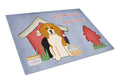 Dog House Collection Beagle Tricolor Cutting Board Tempered Glass Kitchen Cutting Surface, Heat Resistant Chopping, Non-Slip Feet, Food Prep & Serving