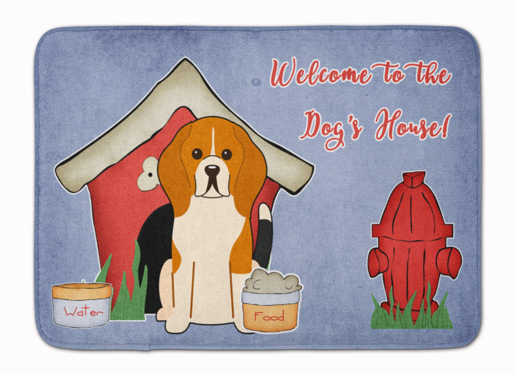 Dog House Collection Beagle Tricolor Memory Foam Kitchen Mat Machine Washable Anti-Fatigue Cushion Comfort Bath or Kitchen Rug