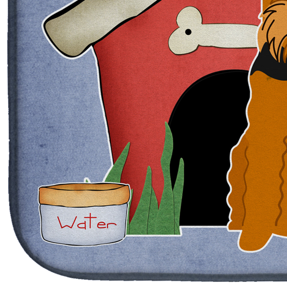 Dog House Collection Airedale Dish Drying Mat Absorbent Dish Drying Mat Pad for Kitchen Counter Dish Drainer Mat for Countertop, 14 x 21", Multicolor