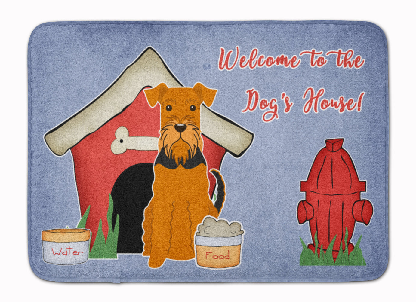 Dog House Collection Airedale Memory Foam Kitchen Mat Machine Washable Anti-Fatigue Cushion Comfort Bath or Kitchen Rug