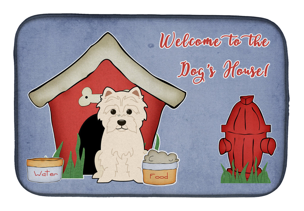Dog House Collection Westie Dish Drying Mat Absorbent Dish Drying Mat Pad for Kitchen Counter Dish Drainer Mat for Countertop, 14 x 21", Multicolor