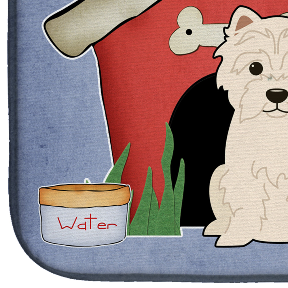 Dog House Collection Westie Dish Drying Mat Absorbent Dish Drying Mat Pad for Kitchen Counter Dish Drainer Mat for Countertop, 14 x 21", Multicolor