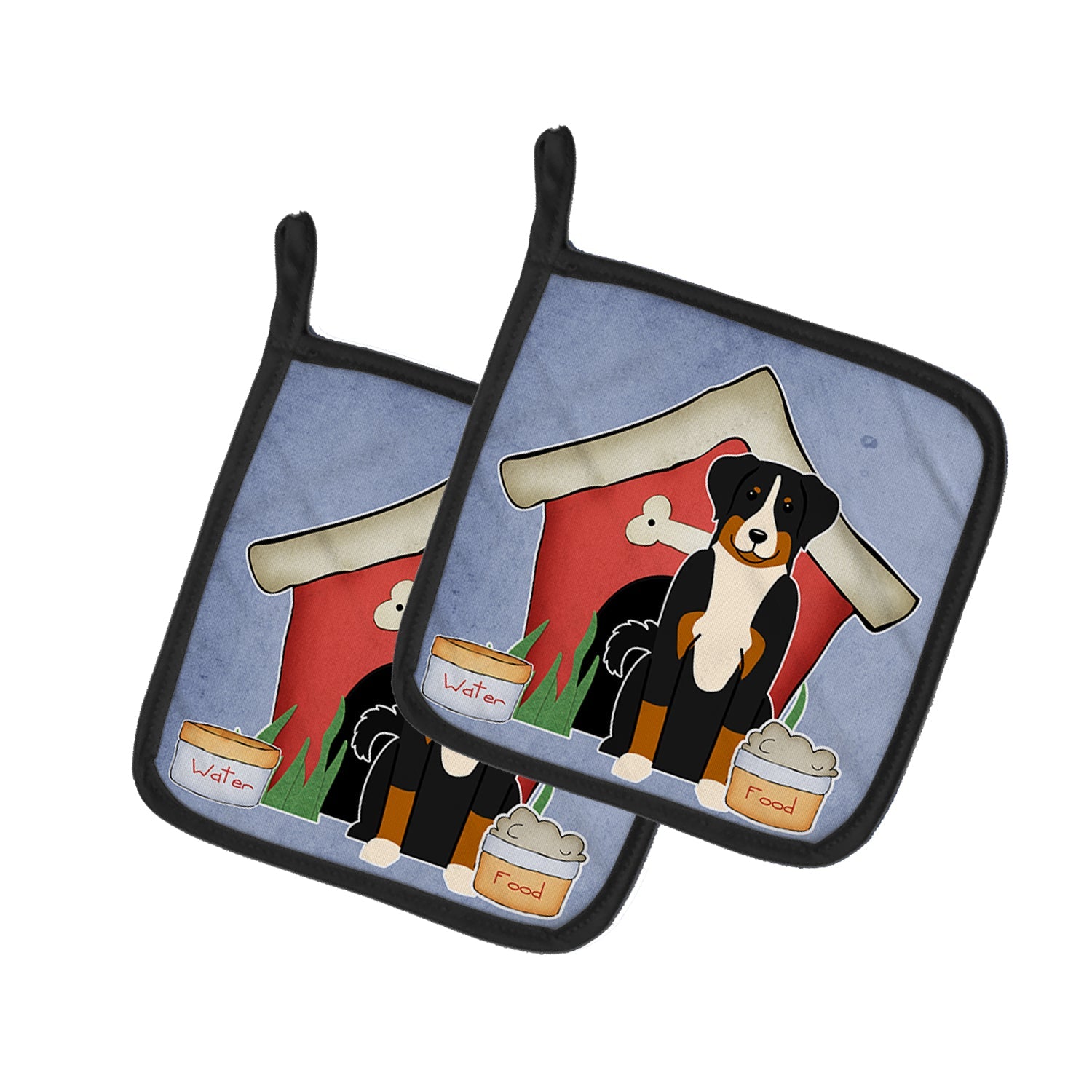 Dog House Collection Appenzeller Sennenhund Pot Holder Set of 2 Heat Resistant Quilted Hot Pads 7.5 x 7.5 Inch, Insulated Kitchen Trivets for Cooking & Baking