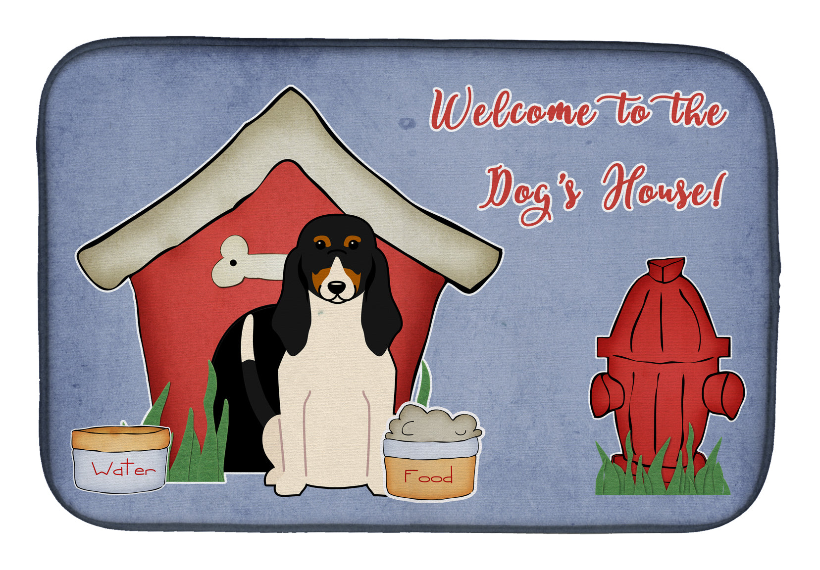 Dog House Collection Swiss Hound Dish Drying Mat Absorbent Dish Drying Mat Pad for Kitchen Counter Dish Drainer Mat for Countertop, 14 x 21", Multicolor