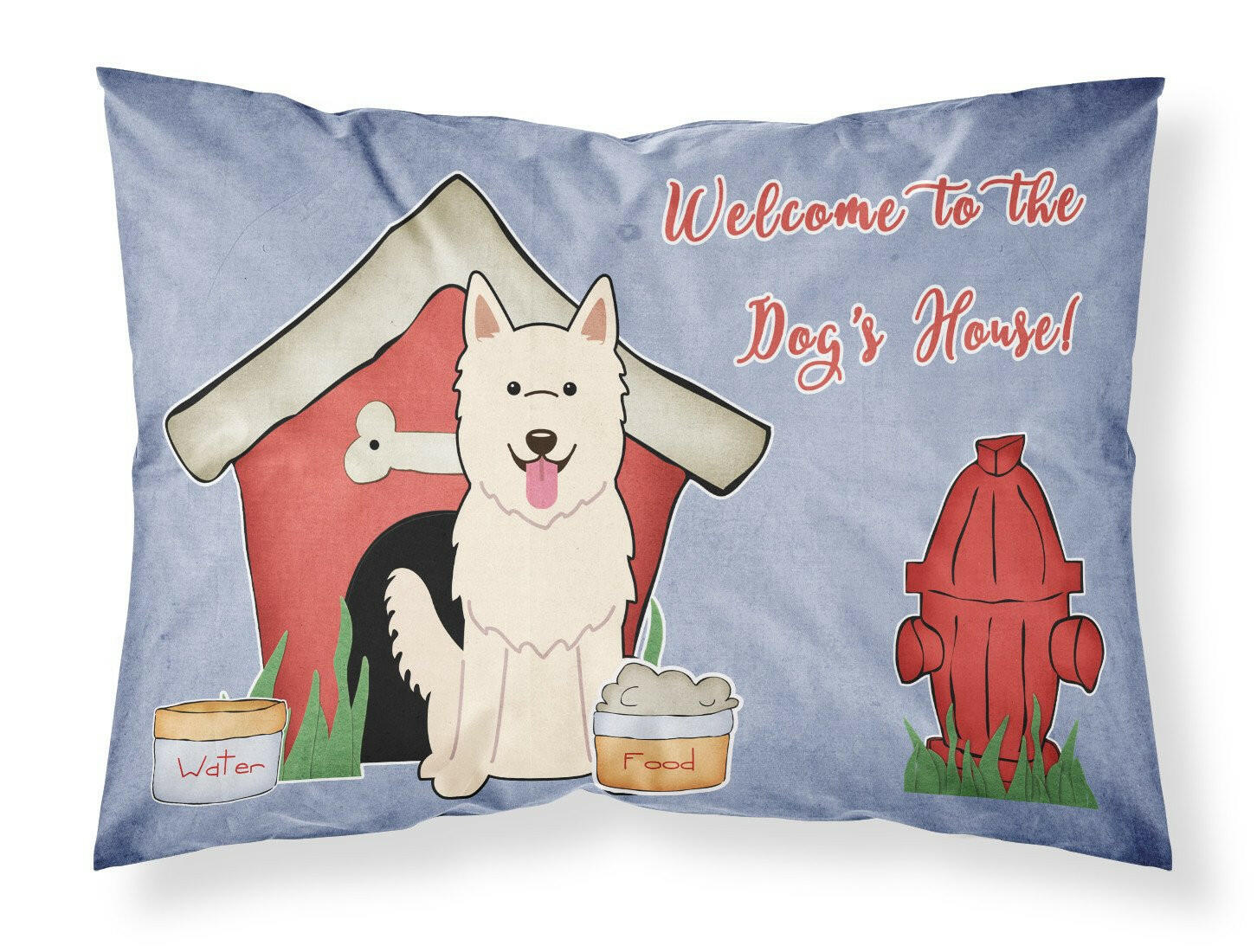 Dog House Collection White German Shepherd Standard Pillowcase Lightweight Super Soft Easy Care Decorative Artwork Pillowcase, Standard