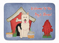 Dog House Collection White German Shepherd Memory Foam Kitchen Mat Machine Washable Anti-Fatigue Cushion Comfort Bath or Kitchen Rug