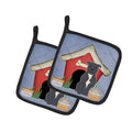 Dog House Collection Staffordshire Bull Terrier Blue Pot Holder Set of 2 Heat Resistant Quilted Hot Pads 7.5 x 7.5 Inch, Insulated Kitchen Trivets for Cooking & Baking
