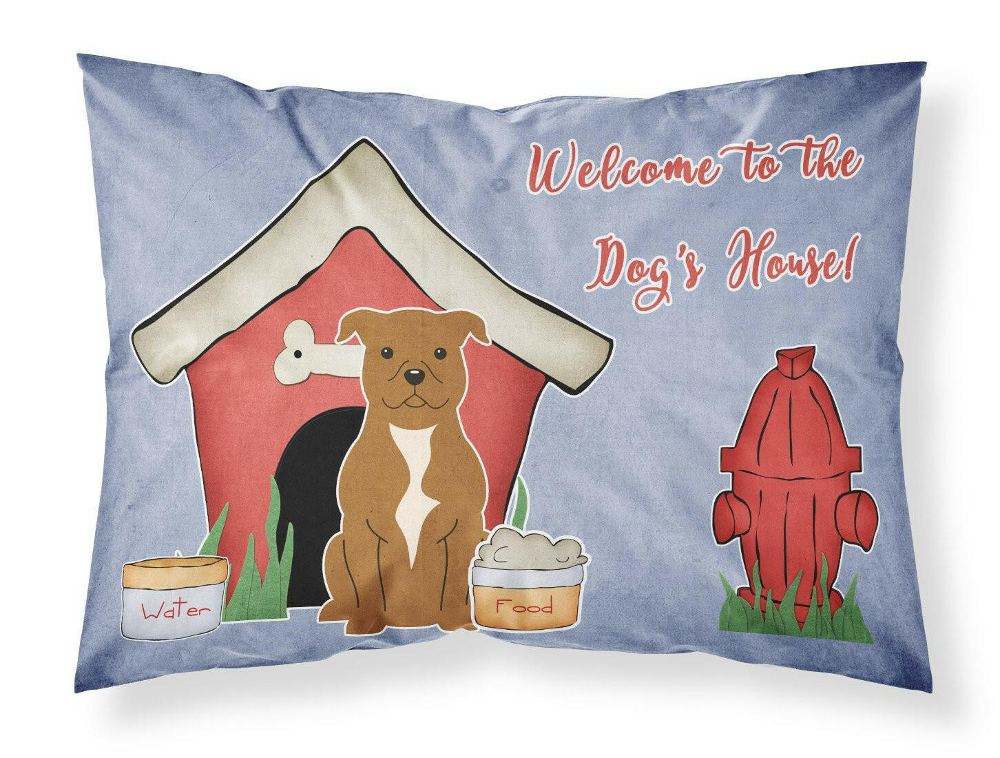 Dog House Collection Staffordshire Bull Terrier Brown Standard Pillowcase Lightweight Super Soft Easy Care Decorative Artwork Pillowcase, Standard