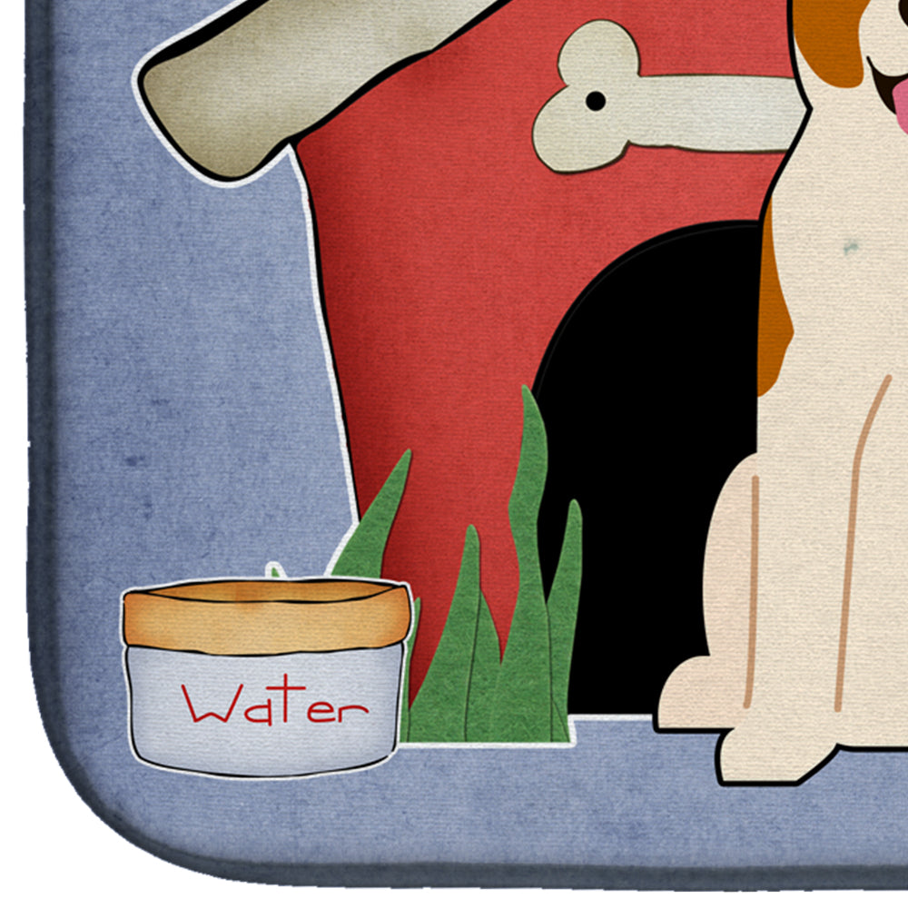 Dog House Collection Central Asian Shepherd Dog Dish Drying Mat Absorbent Dish Drying Mat Pad for Kitchen Counter Dish Drainer Mat for Countertop, 14 x 21", Multicolor