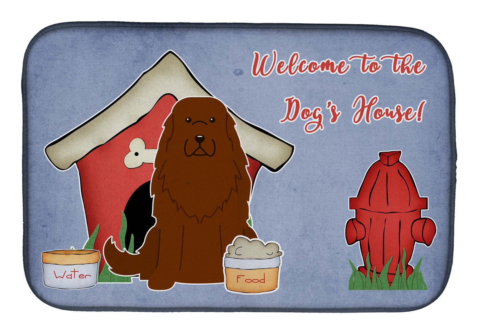 Dog House Collection Caucasian Shepherd Dog Dish Drying Mat Absorbent Dish Drying Mat Pad for Kitchen Counter Dish Drainer Mat for Countertop, 14 x 21", Multicolor