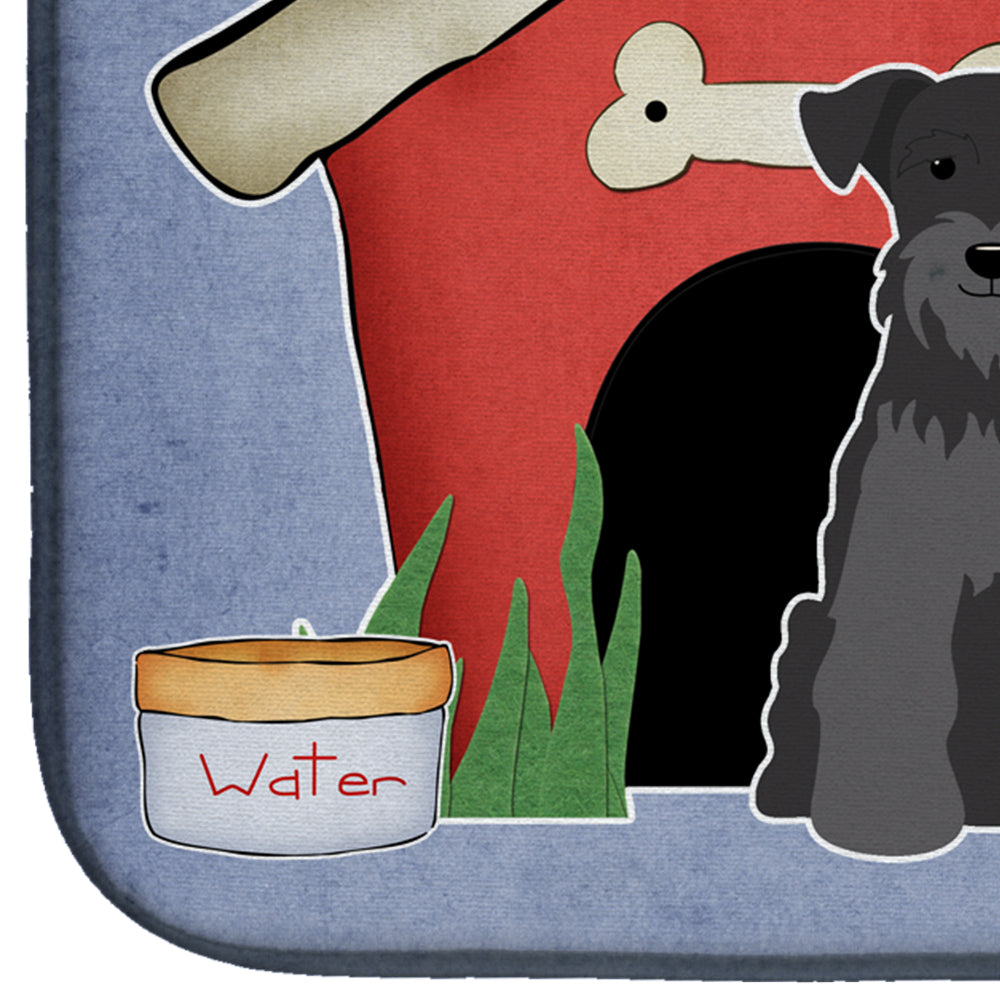 Dog House Collection Miniature Schnauzer Black Dish Drying Mat Absorbent Dish Drying Mat Pad for Kitchen Counter Dish Drainer Mat for Countertop, 14 x 21", Multicolor