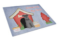 Dog House Collection Miniature Schnauzer Black Cutting Board Tempered Glass Kitchen Cutting Surface, Heat Resistant Chopping, Non-Slip Feet, Food Prep & Serving
