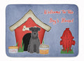 Dog House Collection Miniature Schnauzer Black Memory Foam Kitchen Mat Machine Washable Anti-Fatigue Cushion Comfort Bath or Kitchen Rug