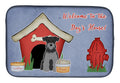Dog House Collection Miniature Schnauzer Black Silver Dish Drying Mat Absorbent Dish Drying Mat Pad for Kitchen Counter Dish Drainer Mat for Countertop, 14 x 21", Multicolor