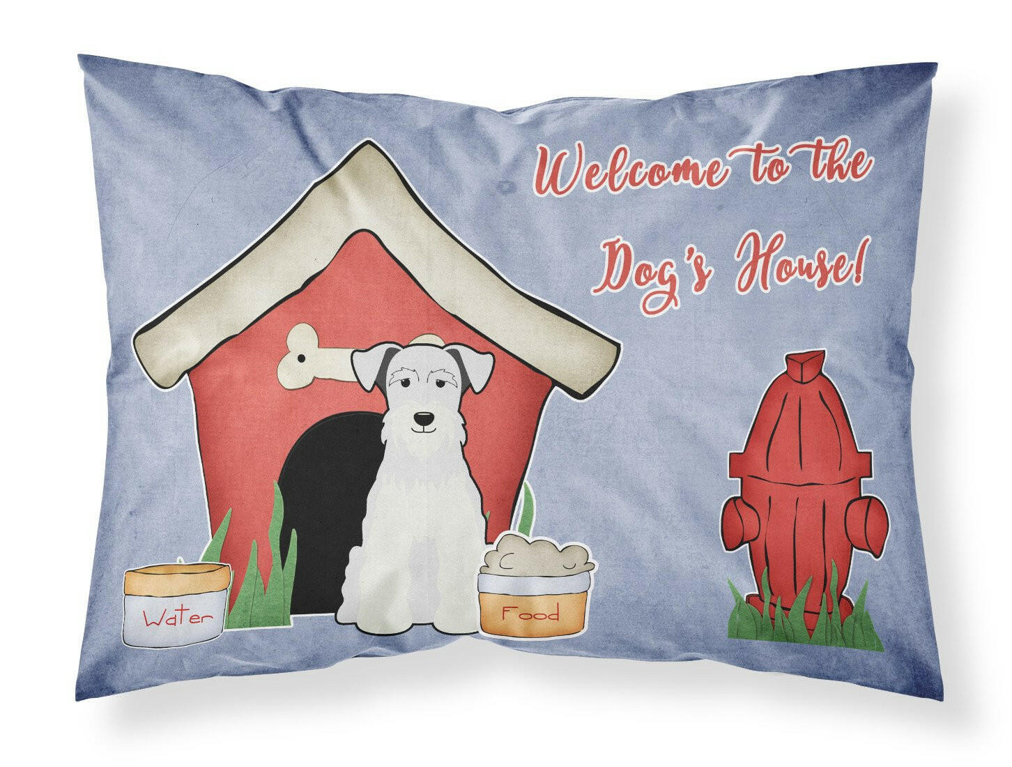 Dog House Collection Miniature Schnauzer White Standard Pillowcase Lightweight Super Soft Easy Care Decorative Artwork Pillowcase, Standard