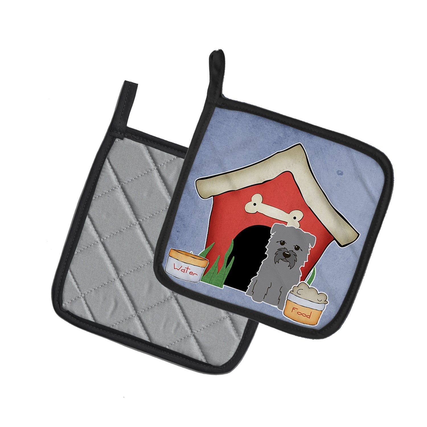 Dog House Collection Glen of Imal Grey Pot Holder Set of 2 Heat Resistant Quilted Hot Pads 7.5 x 7.5 Inch, Insulated Kitchen Trivets for Cooking & Baking