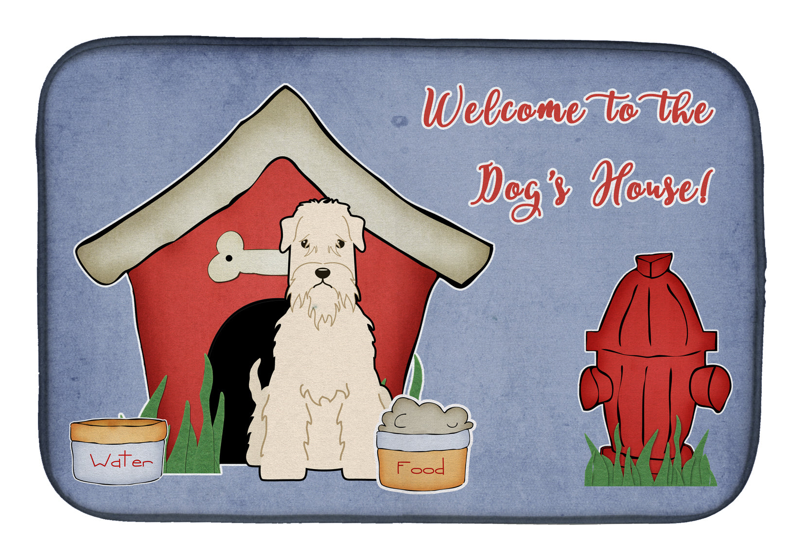 Dog House Collection Soft Coated Wheaten Terrier Dish Drying Mat Absorbent Dish Drying Mat Pad for Kitchen Counter Dish Drainer Mat for Countertop, 14 x 21", Multicolor