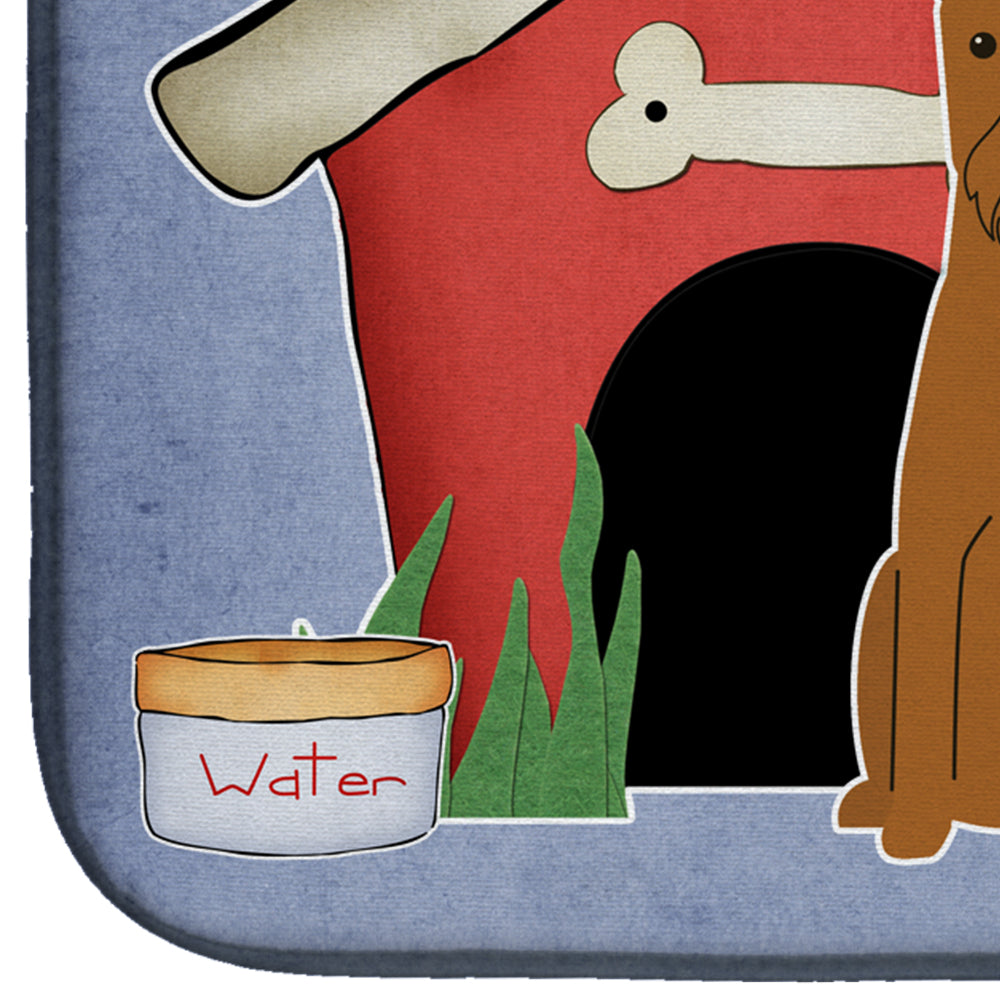 Dog House Collection Irish Terrier Dish Drying Mat Absorbent Dish Drying Mat Pad for Kitchen Counter Dish Drainer Mat for Countertop, 14 x 21", Multicolor