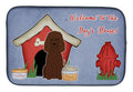 Dog House Collection Irish Water Spaniel Dish Drying Mat Absorbent Dish Drying Mat Pad for Kitchen Counter Dish Drainer Mat for Countertop, 14 x 21", Multicolor