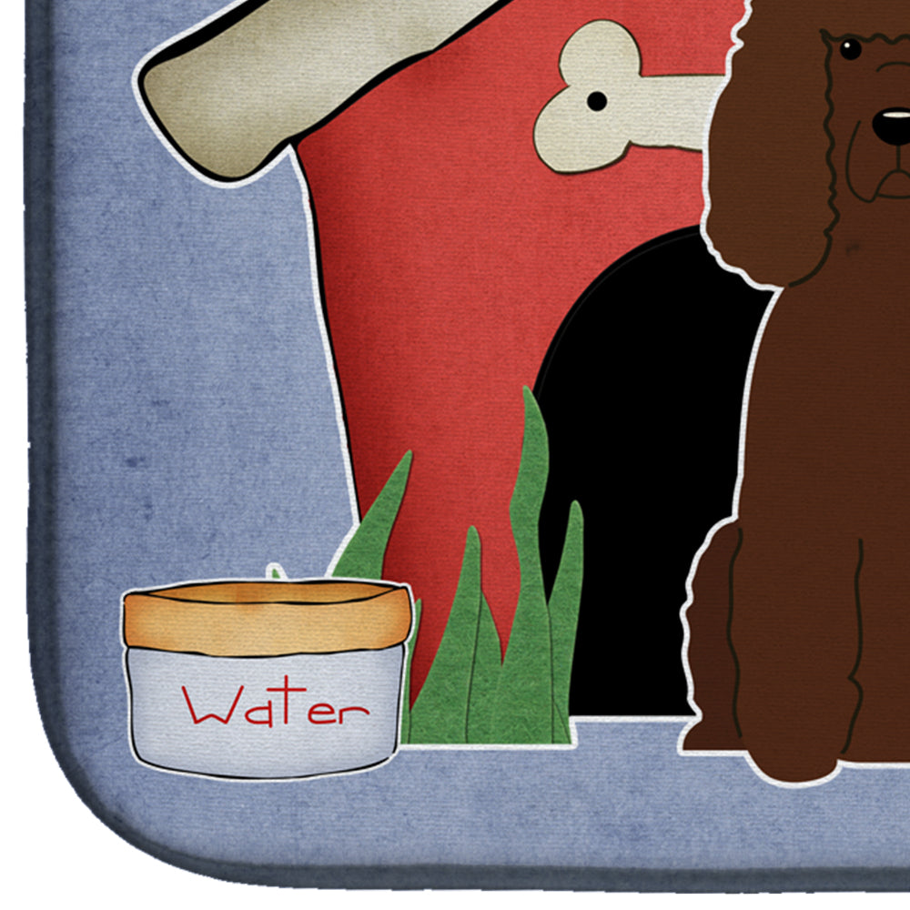 Dog House Collection Irish Water Spaniel Dish Drying Mat Absorbent Dish Drying Mat Pad for Kitchen Counter Dish Drainer Mat for Countertop, 14 x 21", Multicolor