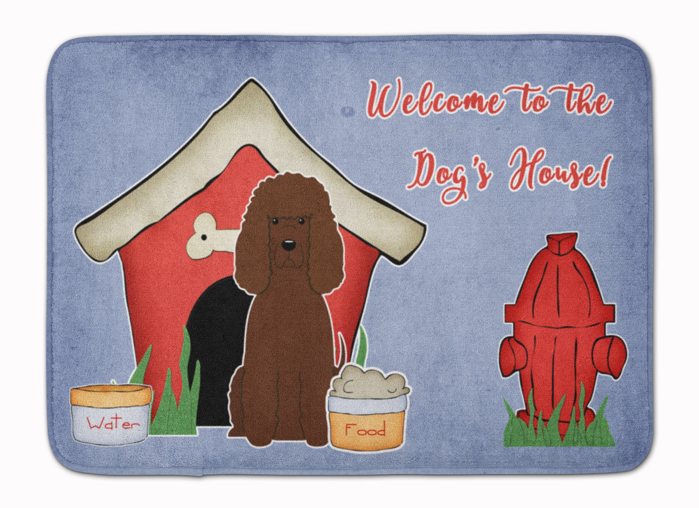 Dog House Collection Irish Water Spaniel Memory Foam Kitchen Mat Machine Washable Anti-Fatigue Cushion Comfort Bath or Kitchen Rug