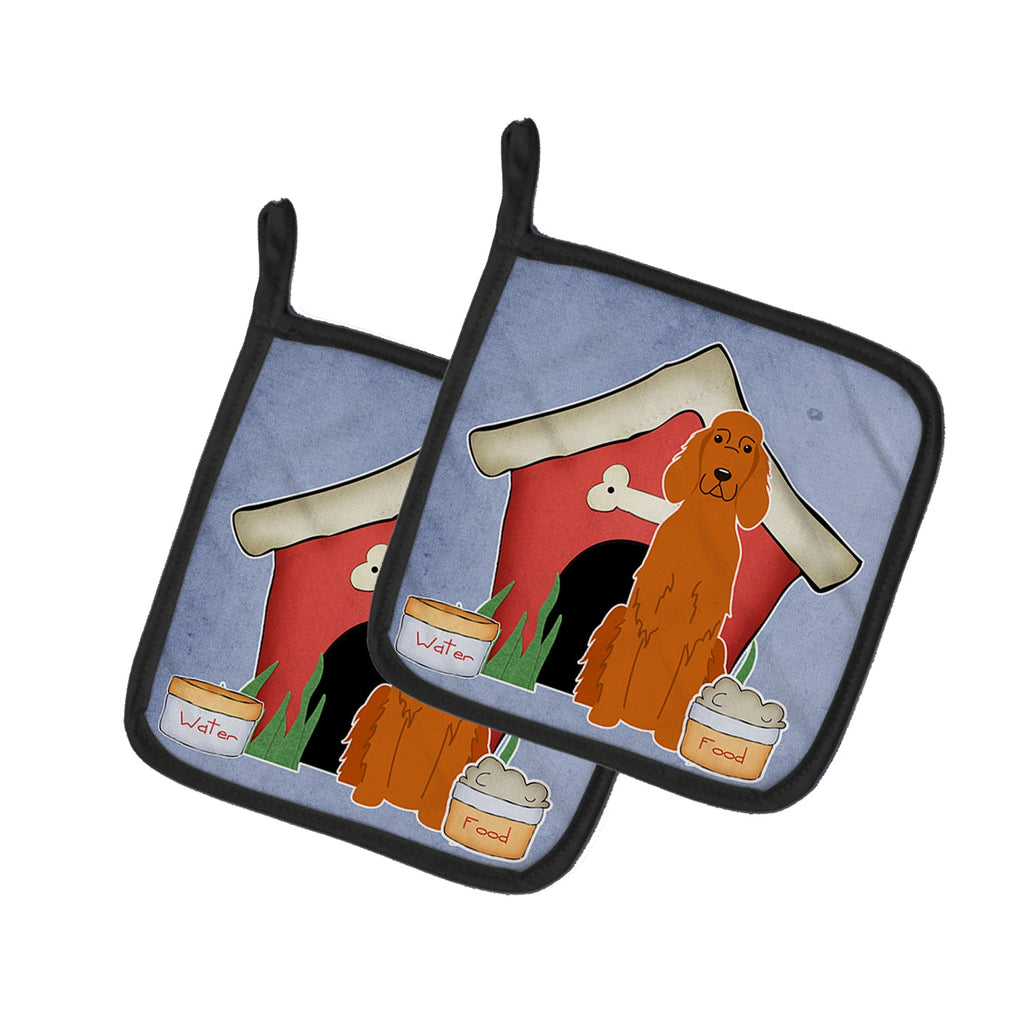 Dog House Collection Irish Setter Pot Holder Set of 2 Heat Resistant Quilted Hot Pads 7.5 x 7.5 Inch, Insulated Kitchen Trivets for Cooking & Baking