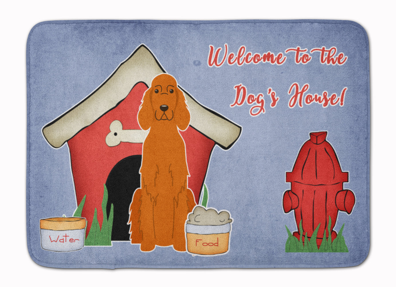 Dog House Collection Irish Setter Memory Foam Kitchen Mat Machine Washable Anti-Fatigue Cushion Comfort Bath or Kitchen Rug