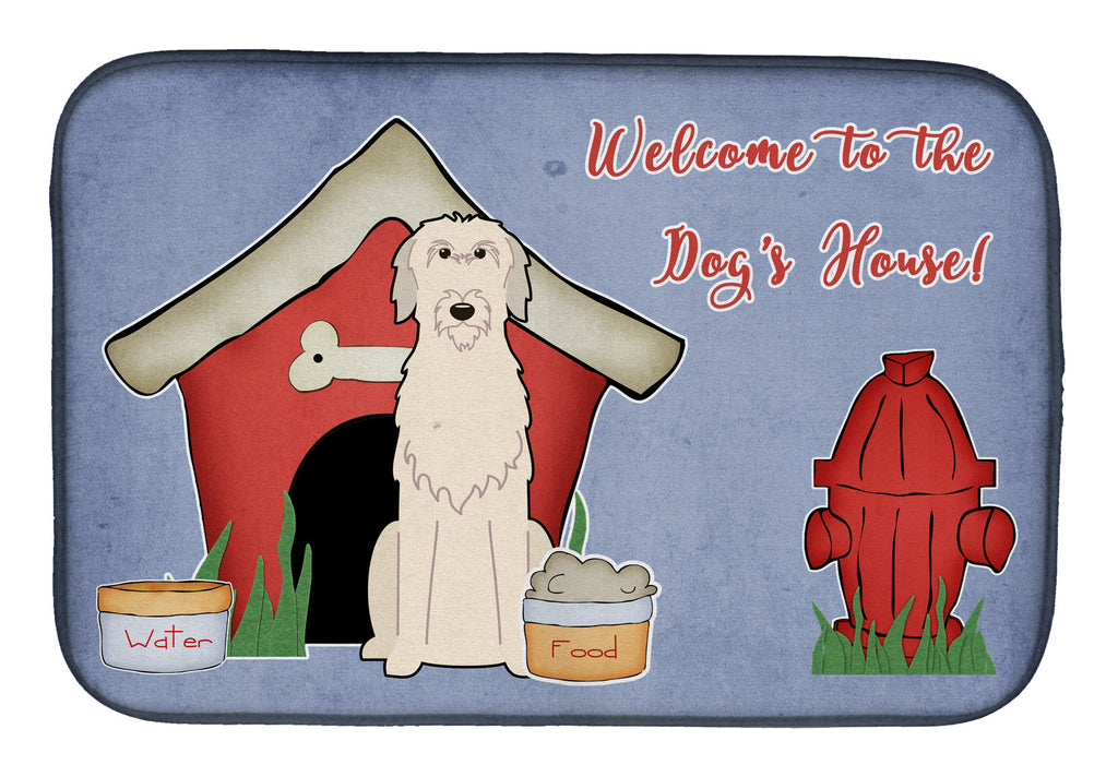 Dog House Collection Irish Wolfhound Dish Drying Mat Absorbent Dish Drying Mat Pad for Kitchen Counter Dish Drainer Mat for Countertop, 14 x 21", Multicolor