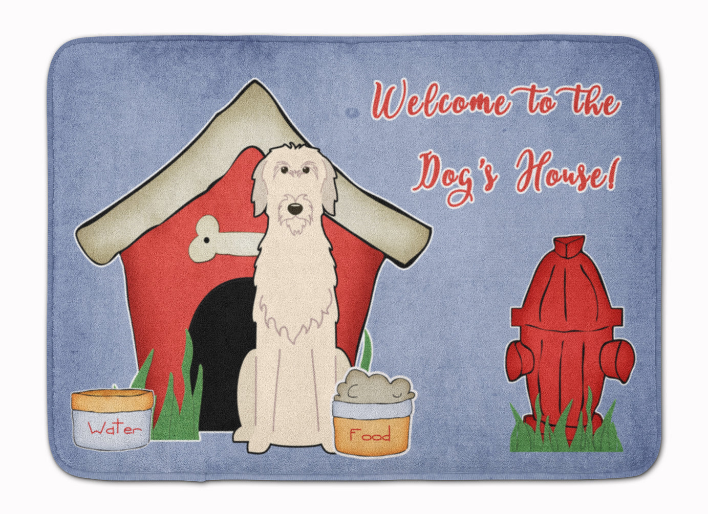 Dog House Collection Irish Wolfhound Memory Foam Kitchen Mat Machine Washable Anti-Fatigue Cushion Comfort Bath or Kitchen Rug