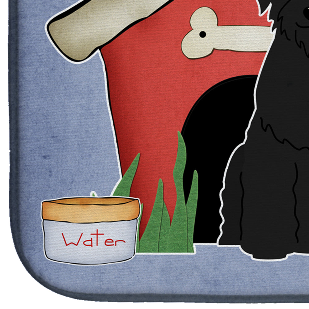Dog House Collection Giant Schnauzer Dish Drying Mat Absorbent Dish Drying Mat Pad for Kitchen Counter Dish Drainer Mat for Countertop, 14 x 21", Multicolor