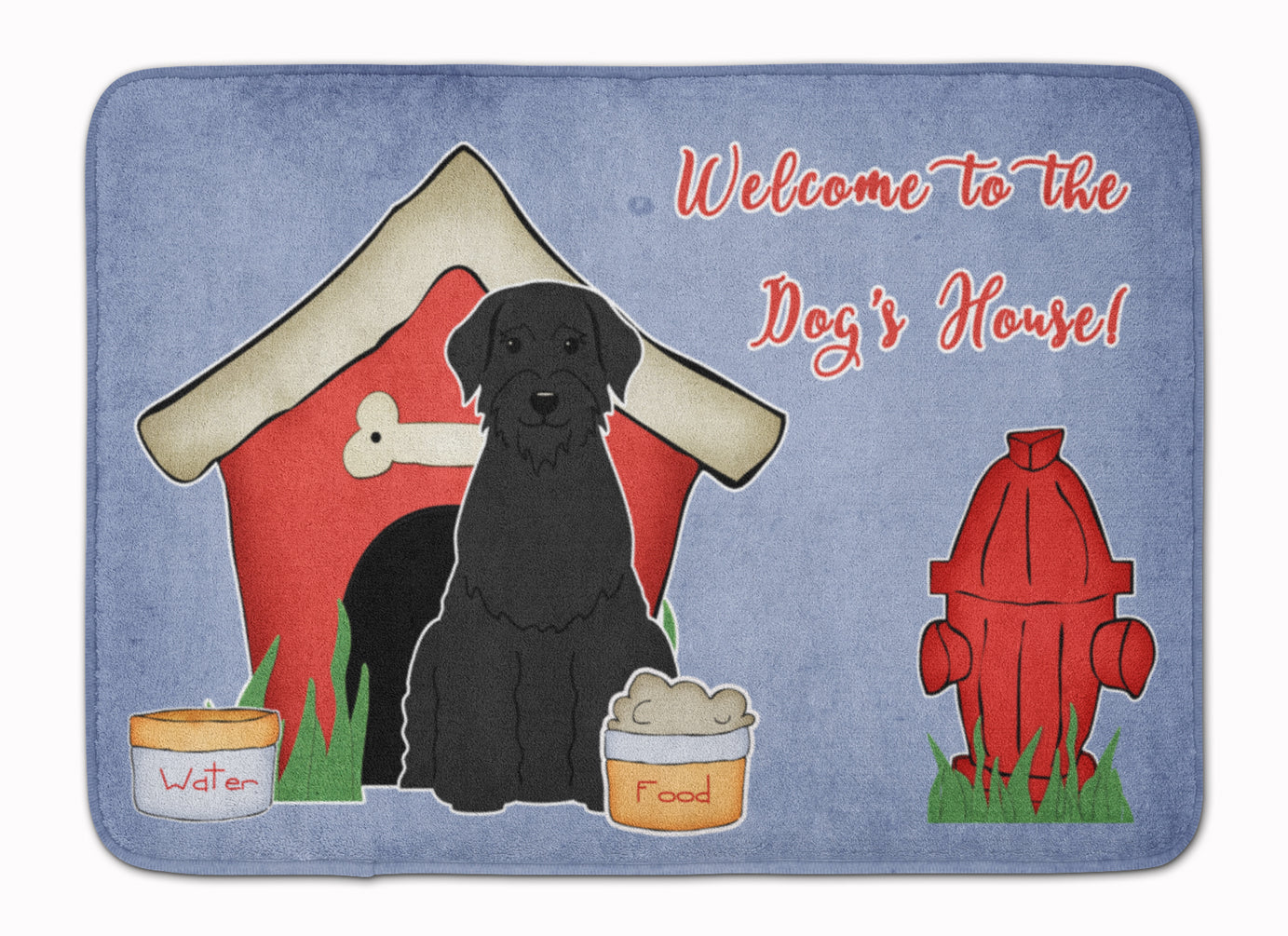 Dog House Collection Giant Schnauzer Memory Foam Kitchen Mat Machine Washable Anti-Fatigue Cushion Comfort Bath or Kitchen Rug