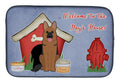 Dog House Collection German Shepherd Dish Drying Mat Absorbent Dish Drying Mat Pad for Kitchen Counter Dish Drainer Mat for Countertop, 14 x 21", Multicolor