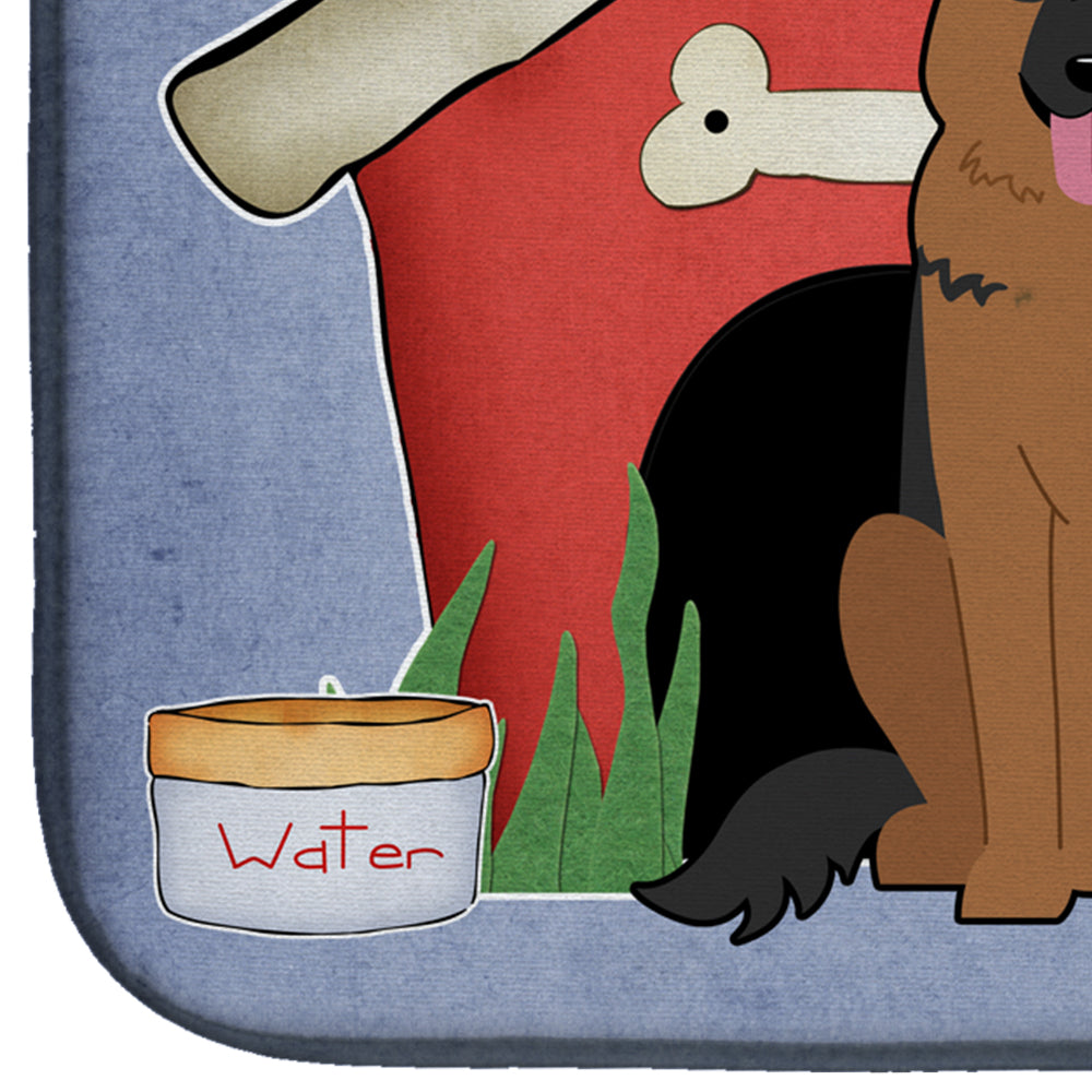 Dog House Collection German Shepherd Dish Drying Mat Absorbent Dish Drying Mat Pad for Kitchen Counter Dish Drainer Mat for Countertop, 14 x 21", Multicolor