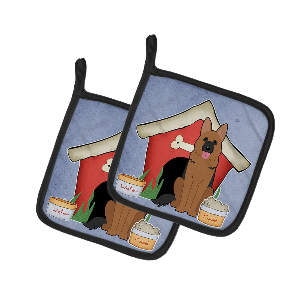 Dog House Collection German Shepherd Pot Holder Set of 2 Heat Resistant Quilted Hot Pads 7.5 x 7.5 Inch, Insulated Kitchen Trivets for Cooking & Baking