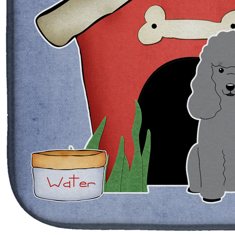 Dog House Collection Poodle Silver Dish Drying Mat Absorbent Dish Drying Mat Pad for Kitchen Counter Dish Drainer Mat for Countertop, 14 x 21", Multicolor