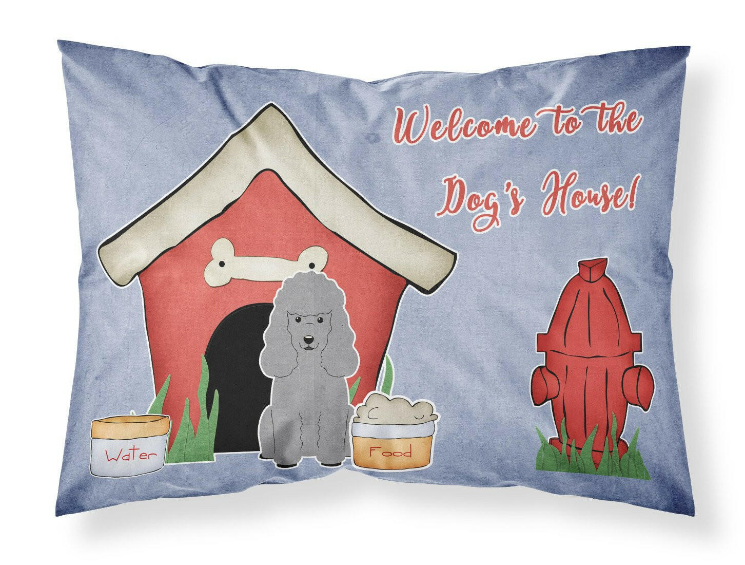 Dog House Collection Poodle Silver Standard Pillowcase Lightweight Super Soft Easy Care Decorative Artwork Pillowcase, Standard