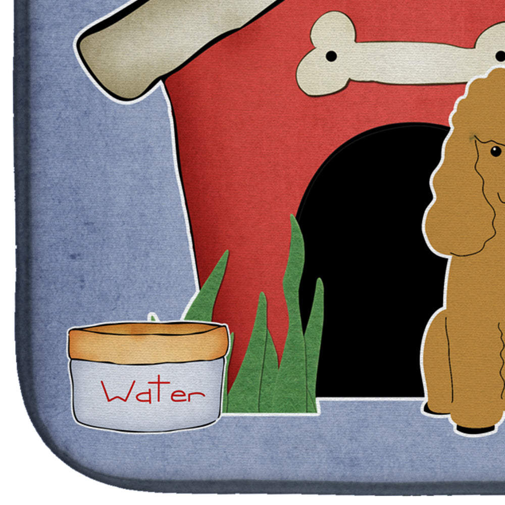 Dog House Collection Poodle Tan Dish Drying Mat Absorbent Dish Drying Mat Pad for Kitchen Counter Dish Drainer Mat for Countertop, 14 x 21", Multicolor