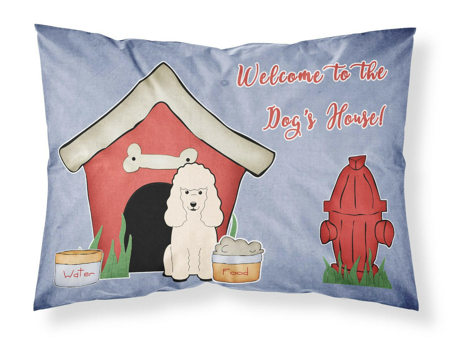 Dog House Collection Poodle White Standard Pillowcase Lightweight Super Soft Easy Care Decorative Artwork Pillowcase, Standard