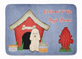 Dog House Collection Poodle White Memory Foam Kitchen Mat Machine Washable Anti-Fatigue Cushion Comfort Bath or Kitchen Rug