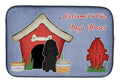 Dog House Collection Poodle Black Dish Drying Mat Absorbent Dish Drying Mat Pad for Kitchen Counter Dish Drainer Mat for Countertop, 14 x 21", Multicolor