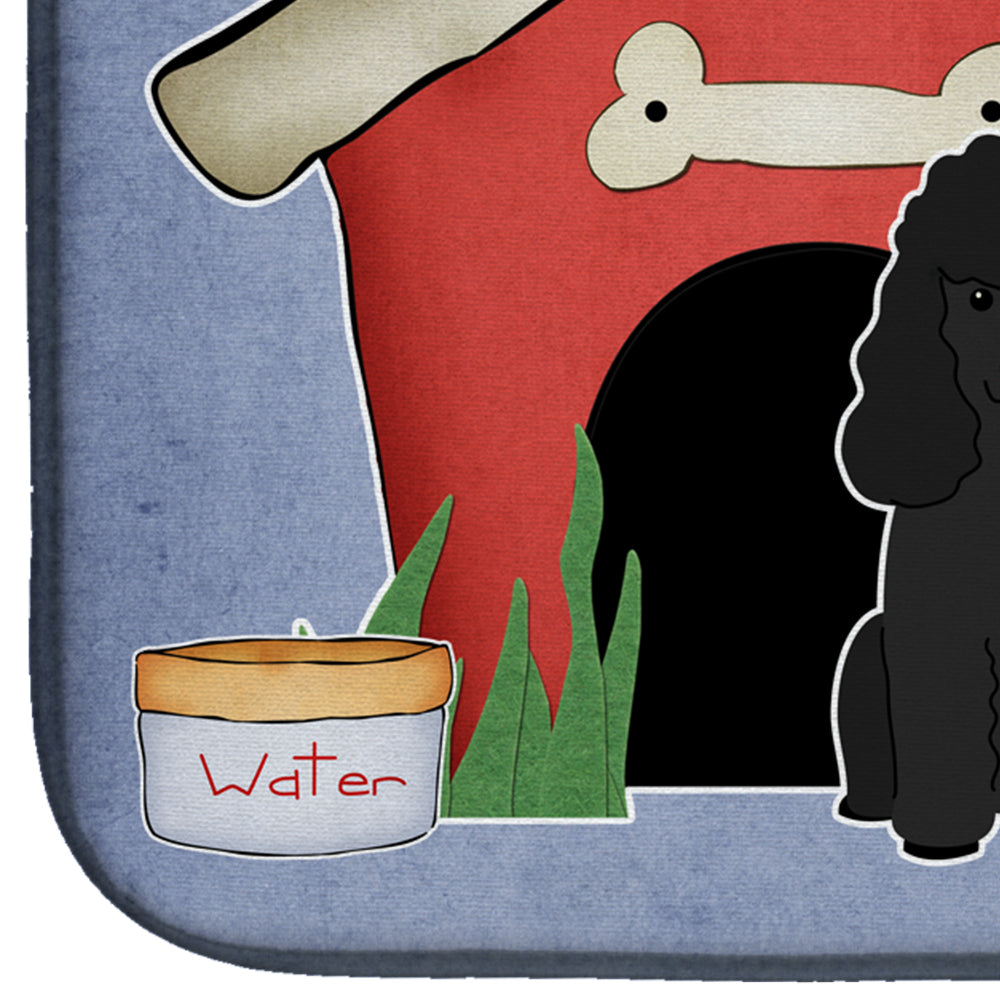Dog House Collection Poodle Black Dish Drying Mat Absorbent Dish Drying Mat Pad for Kitchen Counter Dish Drainer Mat for Countertop, 14 x 21", Multicolor