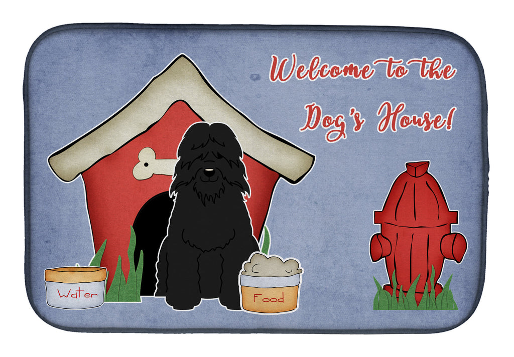 Dog House Collection Bouvier des Flandres Dish Drying Mat Absorbent Dish Drying Mat Pad for Kitchen Counter Dish Drainer Mat for Countertop, 14 x 21", Multicolor
