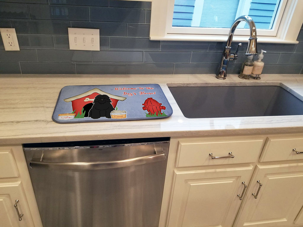 Dog House Collection Bouvier des Flandres Dish Drying Mat Absorbent Dish Drying Mat Pad for Kitchen Counter Dish Drainer Mat for Countertop, 14 x 21", Multicolor