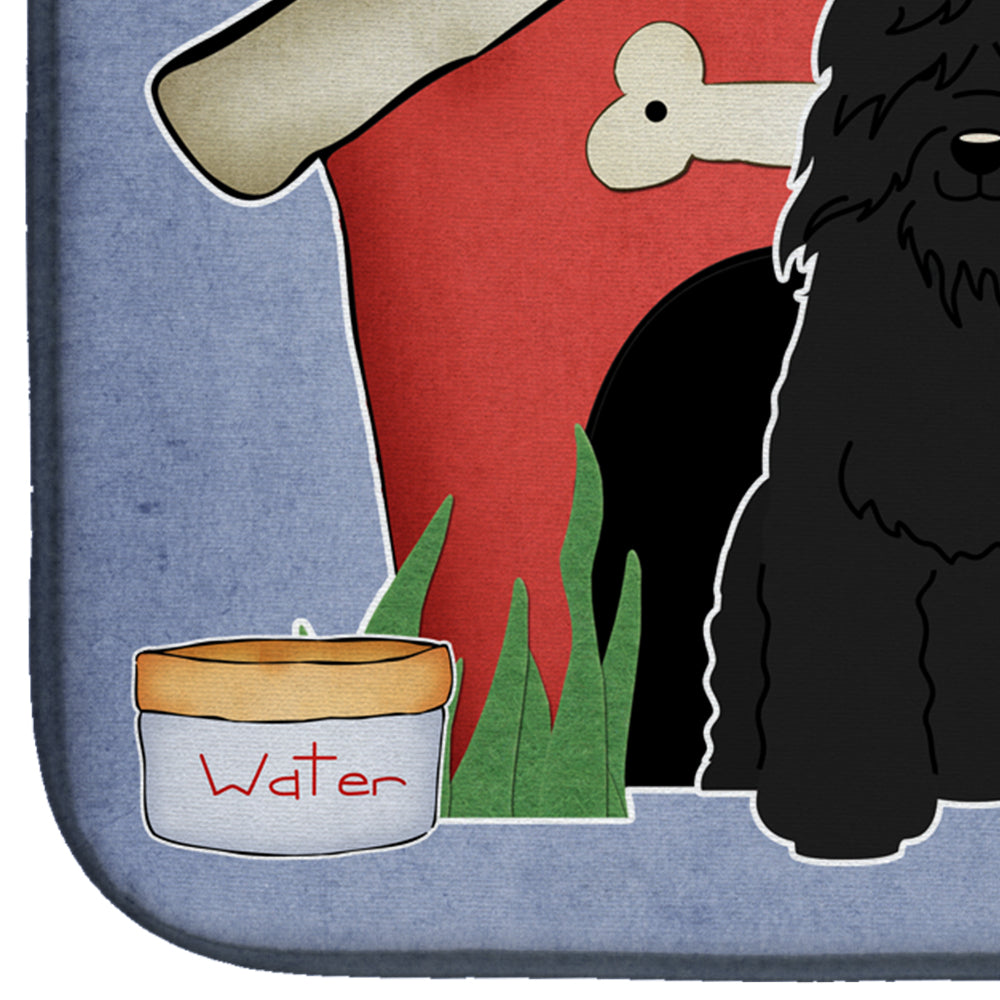 Dog House Collection Bouvier des Flandres Dish Drying Mat Absorbent Dish Drying Mat Pad for Kitchen Counter Dish Drainer Mat for Countertop, 14 x 21", Multicolor