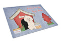 Dog House Collection Bichon Frise Cutting Board Tempered Glass Kitchen Cutting Surface, Heat Resistant Chopping, Non-Slip Feet, Food Prep & Serving