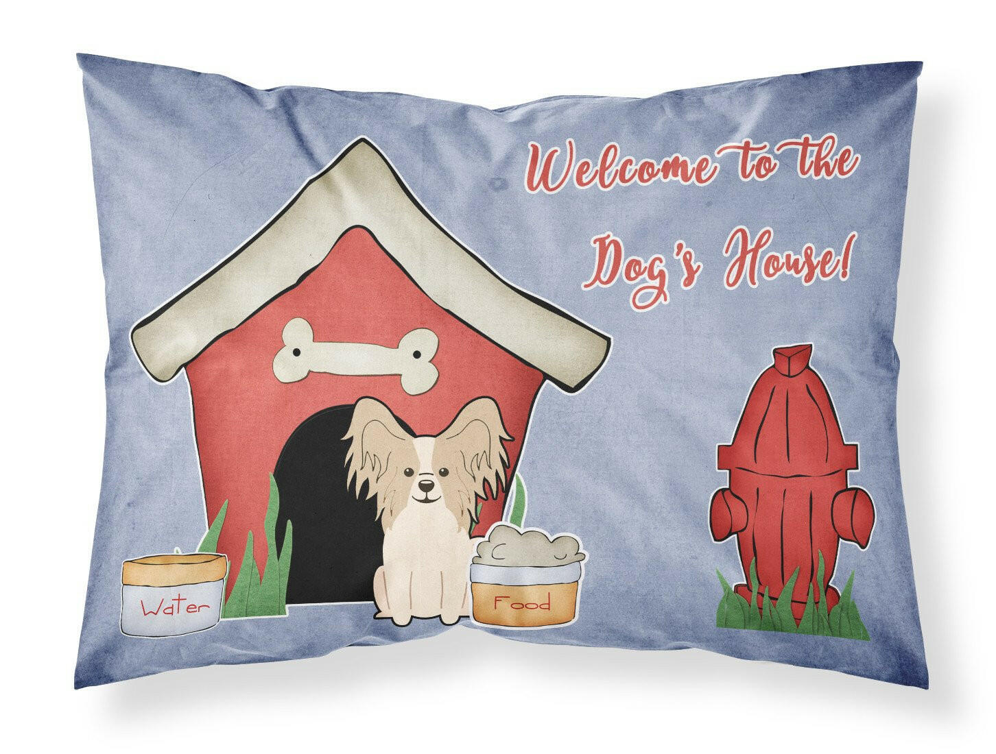 Dog House Collection Papillon Sable White Standard Pillowcase Lightweight Super Soft Easy Care Decorative Artwork Pillowcase, Standard