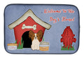 Dog House Collection Papillon Red White Dish Drying Mat Absorbent Dish Drying Mat Pad for Kitchen Counter Dish Drainer Mat for Countertop, 14 x 21", Multicolor
