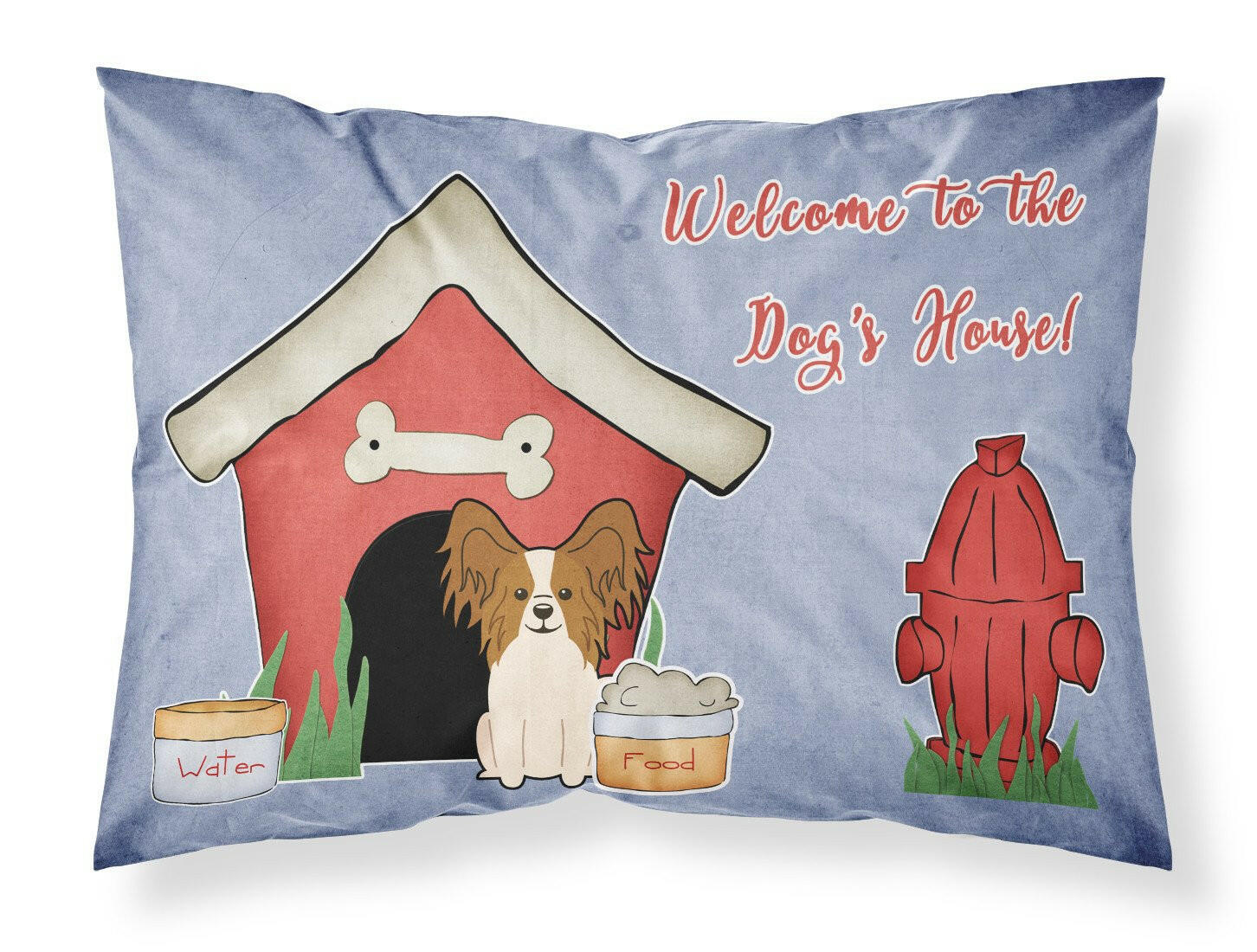 Dog House Collection Papillon Red White Standard Pillowcase Lightweight Super Soft Easy Care Decorative Artwork Pillowcase, Standard